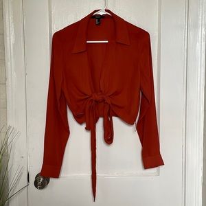 Auburn Bottom Tie Blouse